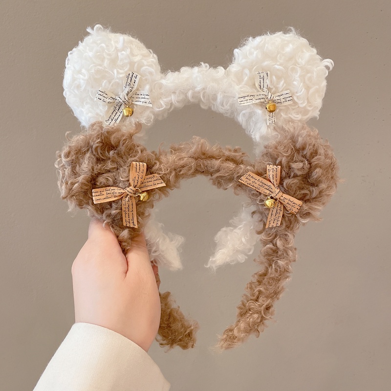 Băng Đô Lông Nhung Mềm Mại Hình Chú Gấu Xinh Xắn