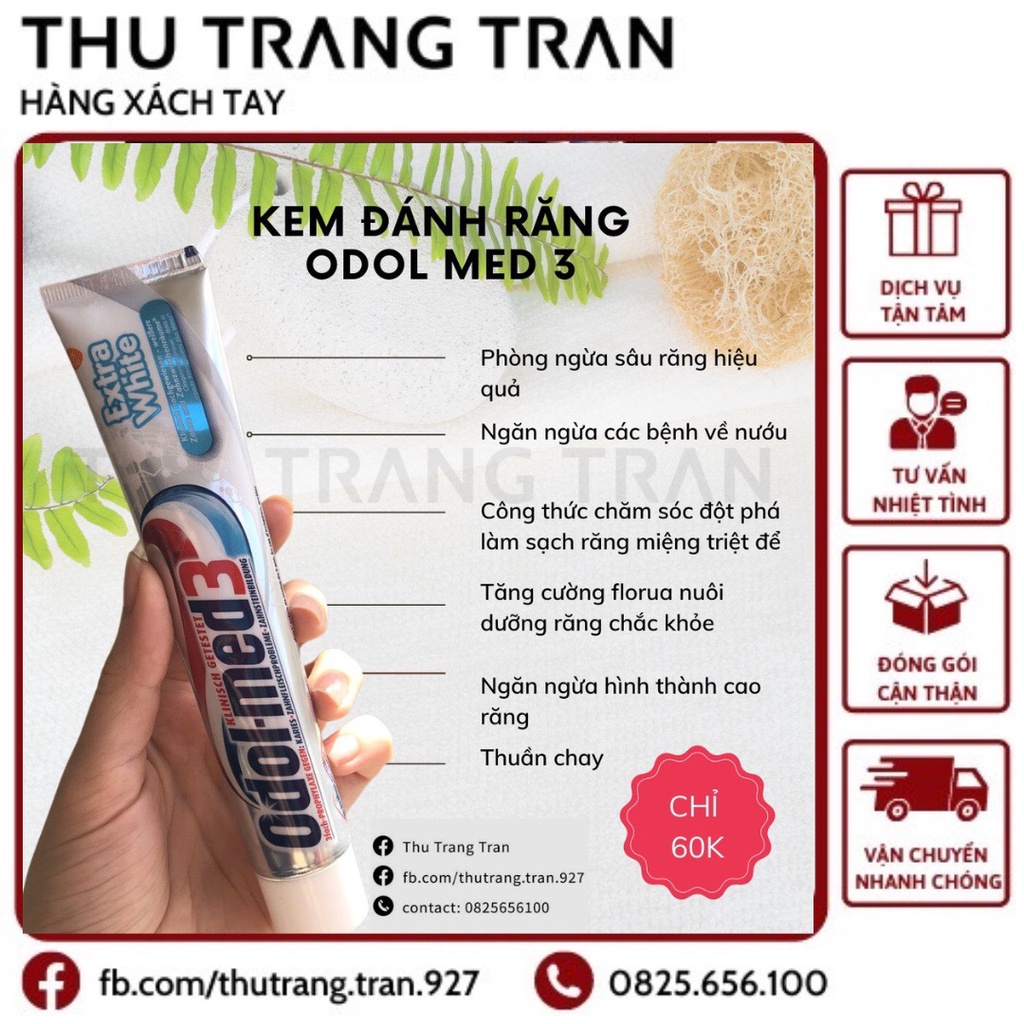 Kem đánh răng ODOL MED 3 ORIGINAL & EXTRA WHITE -