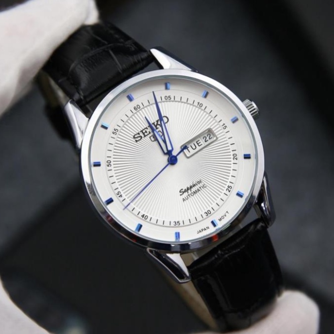 Đồng Hồ - Đồng Hồ Nam Seiko - Dây Da Cao Cấp - Máy Pin Kim Trôi - Hiển Thị 2 Lịch Sang Trọng - Bảo Hành 12 Tháng