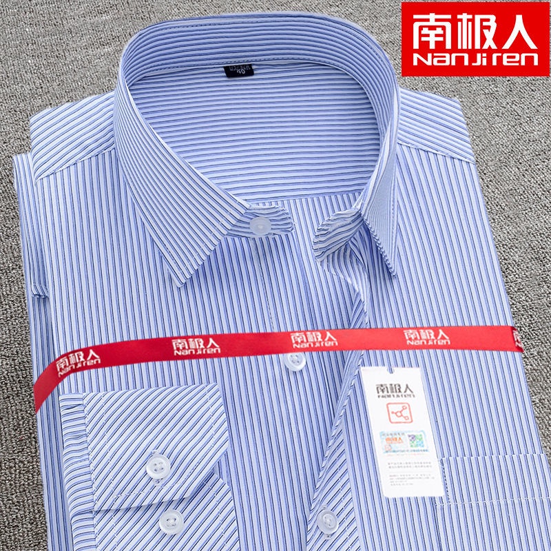 Baju kemeja putih perempuanpink Áo Sơ Mi cotton Dài Tay Kẻ Sọc Bắc Cực Cho Đàn Ông Trung Niên Và Người Lớn Tuổi
