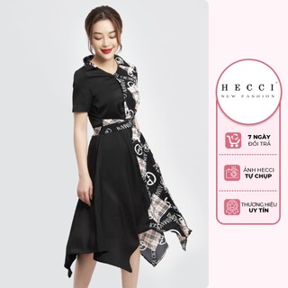 Đầm lụa nữ thiết kế cao cấp HECCI có nơ thắt eo tôn dáng che khuyết điểm V187
