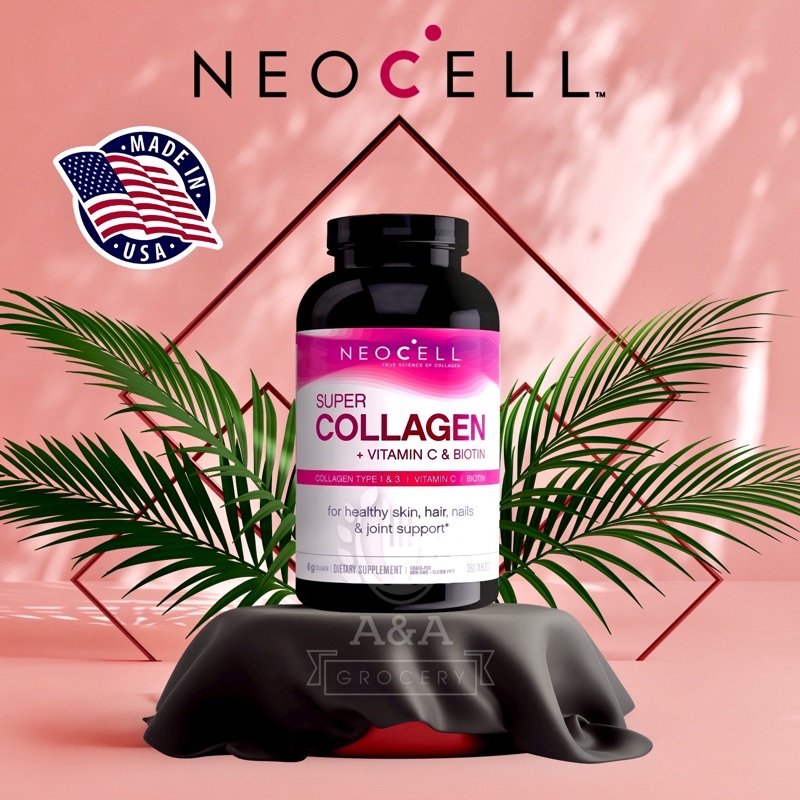 Mỹ 💯% • Viên Uống Đẹp Da, Khoẻ Tóc, Chắc Cơ Super Collagen + Vitamin C & Biotin Type 1 3 NEOCELL 6g (360 viên)