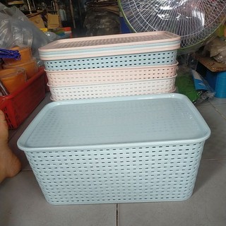 Combo 5 rổ đan việt nhật có nắp đậy (size trung)