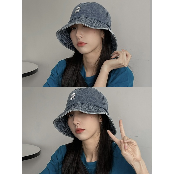 Nón Tai Bèo Denim Chống Nắng In Chữ Đơn Giản Thời Trang Cho Nữ