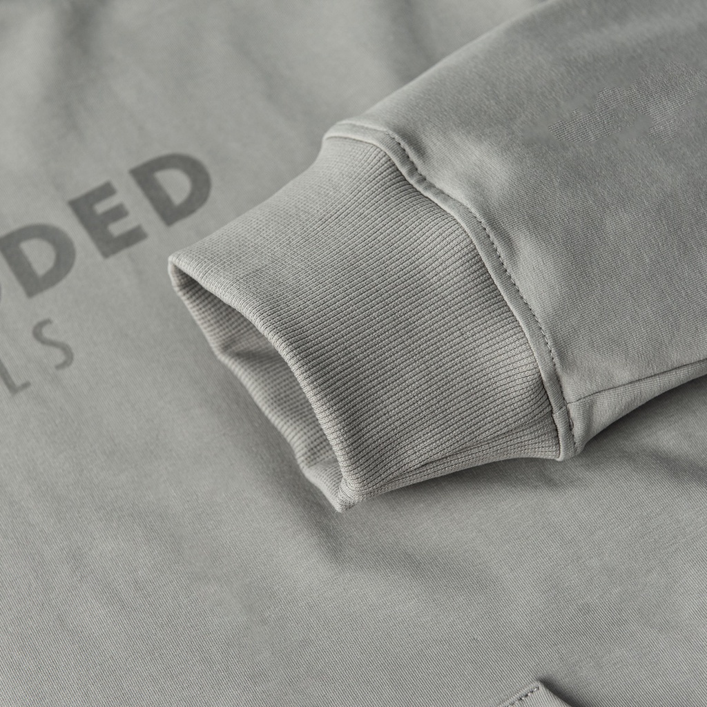 Áo Hoodie nỉ Unisex form rộng nam nữ kiểu Essentials dáng Basic màu Ghi đá Local brand Blue Blooded