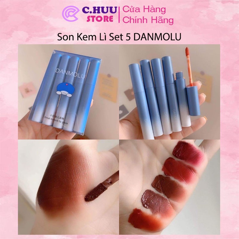 Son Kem Lì Set 5 DANMOLU Vỏ Xanh