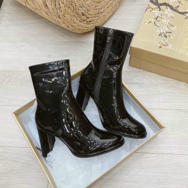 MÃ H22-2 BỐT CỔ LỬNG DA BÓNG GÓT TRỤ MJL FULL BOX