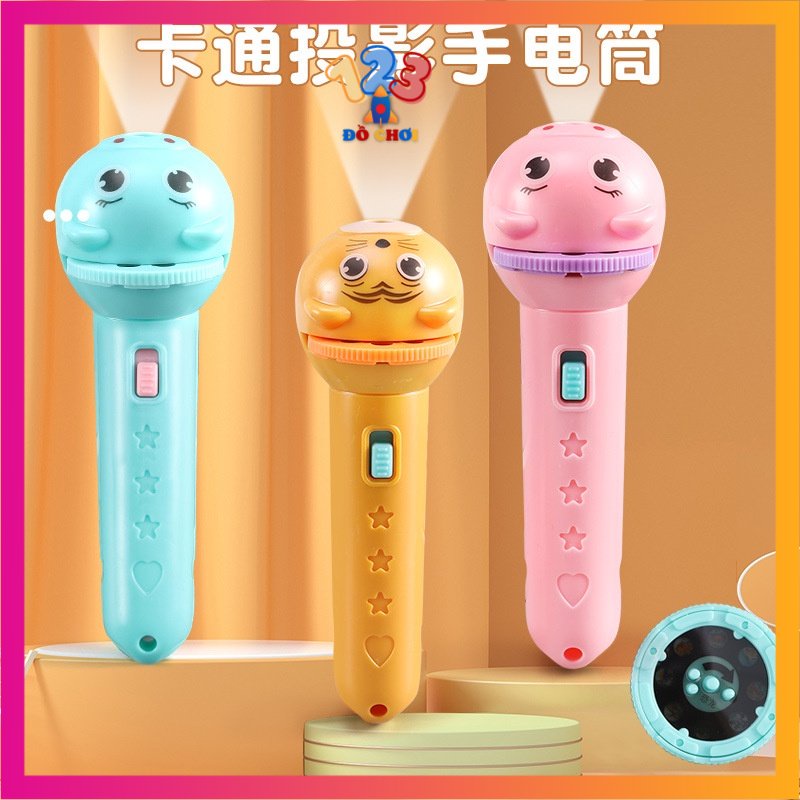 Đèn pin chiếu hình cho bé 24 hình động vật vui nhộn phản chiếu hình ảnh 3D sắc nét