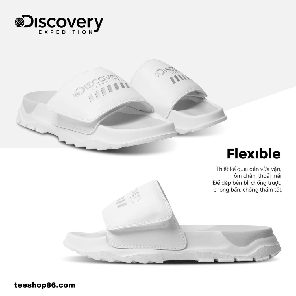 Dép Discovery - Trắng Phối Xám