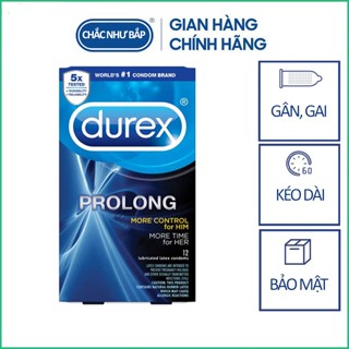Bao cao su cao cấp kéo dài thời gian quan hệ có gân và gai Durex Prolong