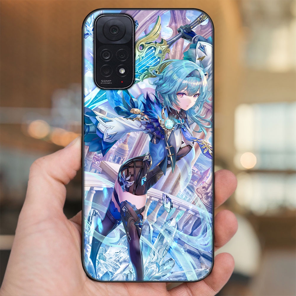 Ốp lưng Xiaomi Redmi Note 11, Note 11s viền đen in hình Eula Genshin Impact