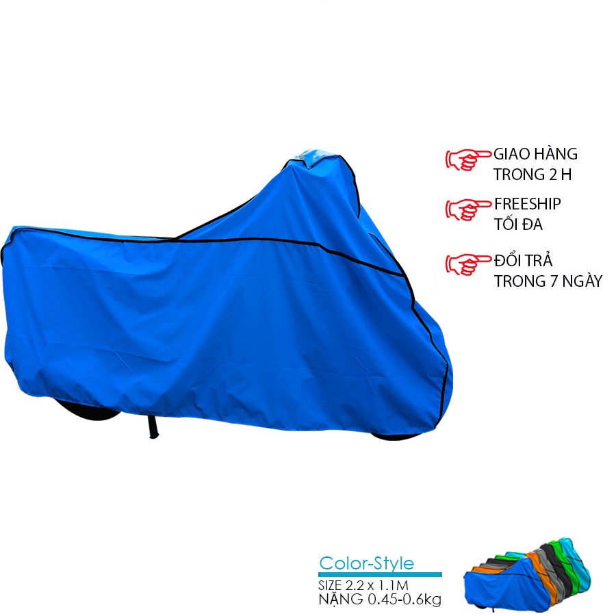 Bạt phủ xe máy che xe chất liệu vải dù PU chắc bền deo dai phủ xe SH-150.