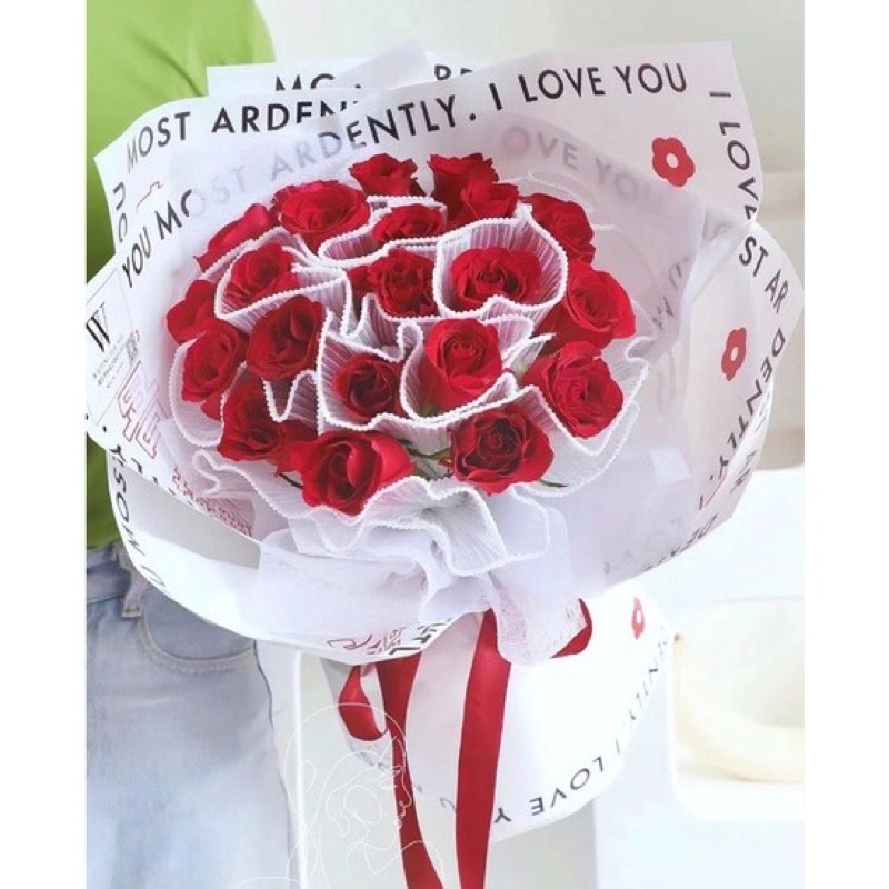 Giấy gói hoa-cuộn VOAN NGỌC,voan sóng viền ngọc trang trí bó hoa 28cm*4,5m