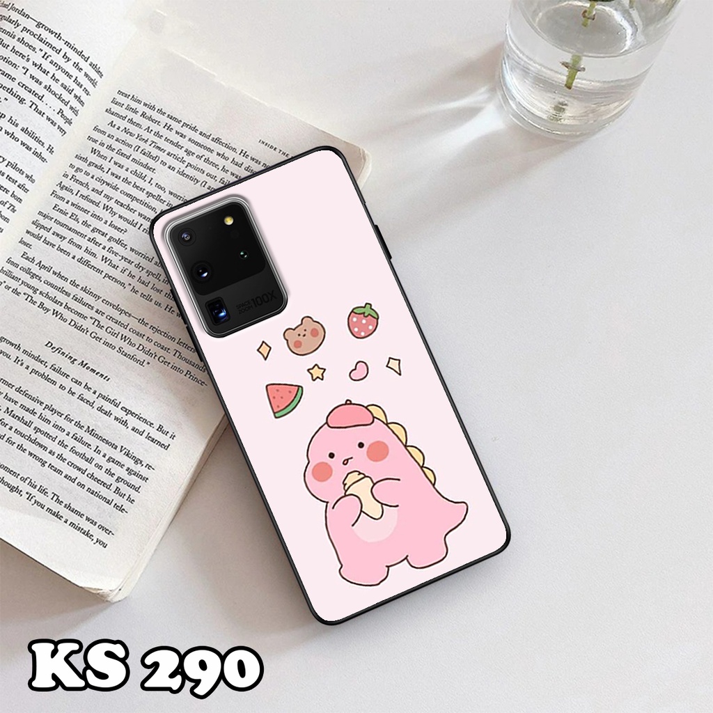 Ốp lưng Samsung S20 - S20 Plus - S20 Ultra - S2- FE - Ốp Samsung in hình khủng long DinoCute - Lưng nhám viền TPU