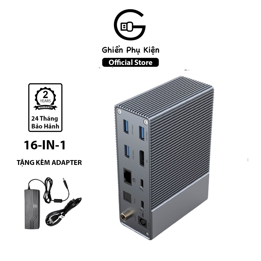 Cổng Chuyển HyperDrive GEN 2 16IN1 Và Bộ Nguồn DC 180W - HD-G2TB3