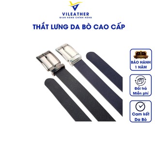 Thắt lưng da bò, dây nịt nam, 130x3,2cm vileather – v11