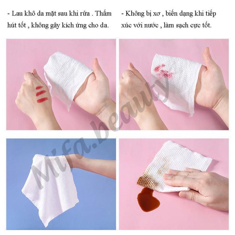 Khăn Mặt Cuộn Có Thể Lau Khô, Lau Ướt, Tẩy Trang - Giấy Cuộn Lau Mặt Dùng Một Lần Tiện Dụng 100% Bông Tự Nhiên