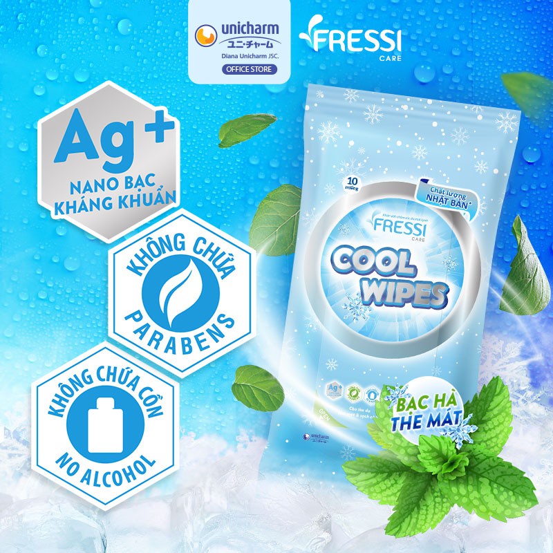 Combo 5 gói khăn ướt chăm sóc da Fressi Care Cool gói 20 miếng/gói - 2112