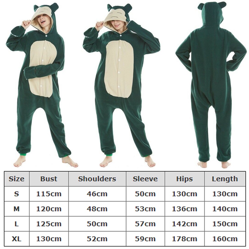Bộ Đồ Ngủ Liền Thân Hóa Trang Nhân Vật Anime Pokemon Kigurumi Snorlax