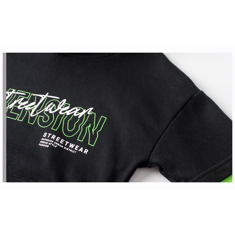 15-43kg Áo Nỉ Da Cá Có Mũ Phối Tay AKL cho Bé Trai #Streetwean