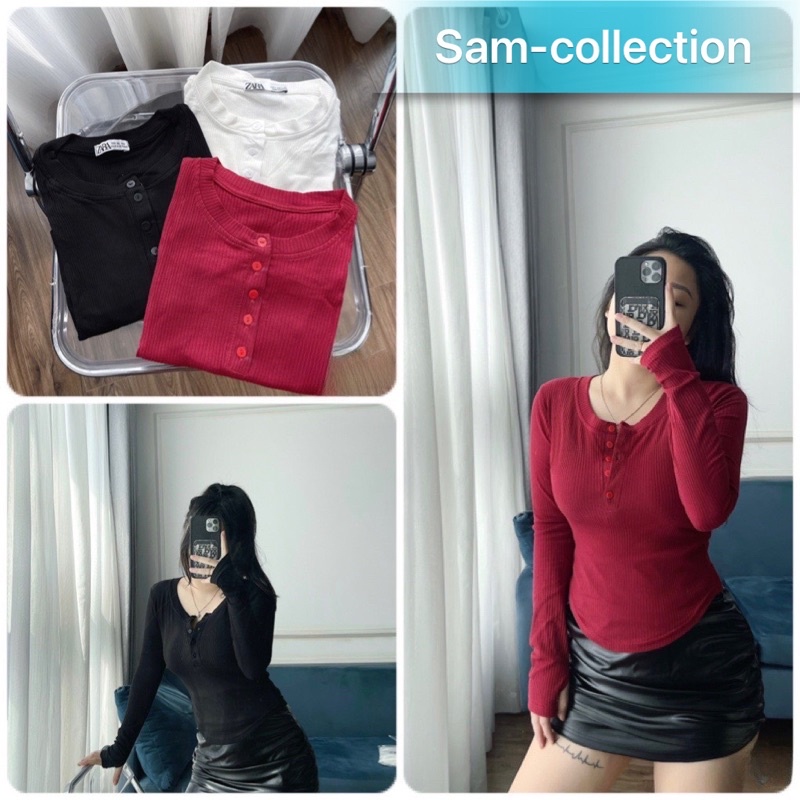 Áo thun tăm cổ trụ vạt bầu dài tay xỏ ngón ☘️freeship