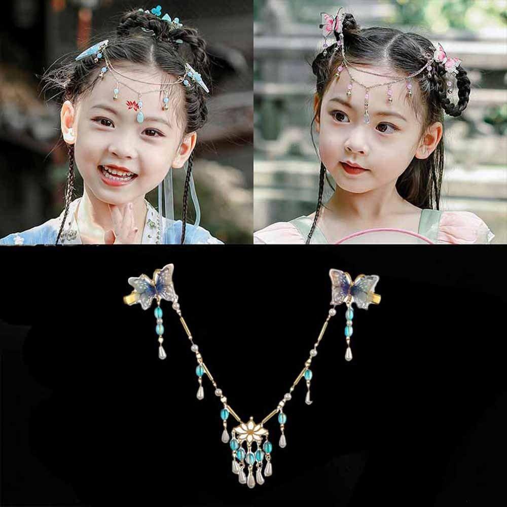 Mxbeauty Trâm Cài Tóc Hình Bướm Phối Chuỗi Xích Phong Cách Cổ Điển Trung Hoa