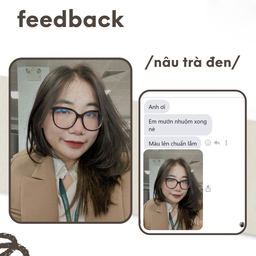 Thuốc nhuộm tóc nâu, thuốc nhuộm tóc Nâu Trà Đen, tặng kèm oxy trợ dưỡng và bao tay - Beautiful Hair