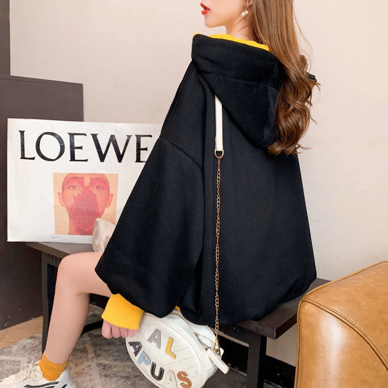 Áo Hoodie Mùa Đông Dáng Suông Dễ Thương Phong Cách Hàn Quốc Cho Nữ