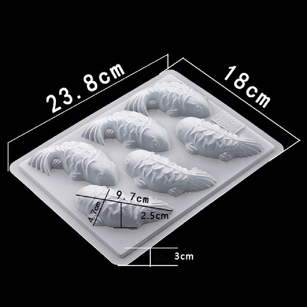 1 Khuôn Làm Bánh / Xà Phòng 6 Lỗ Bằng Silicon Hình Cá Chép 3D DIY