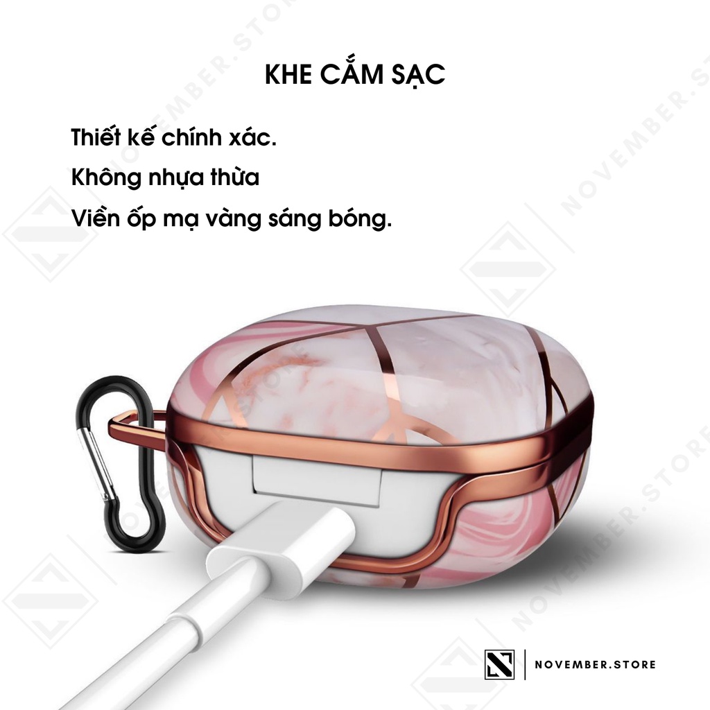 Ốp case cho Galaxy Buds2 Pro / Buds 2 / Buds FE / Buds Pro / Buds Live họa tiết đá cao cấp - Tặng kèm móc khóa