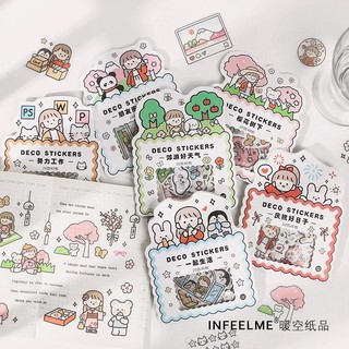 Túi 40 hình dán Deco Stickers dễ thương cute