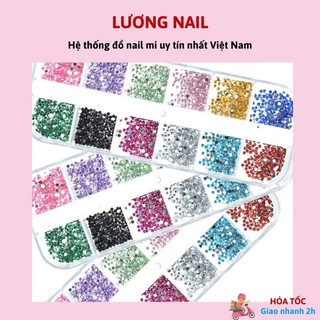 Đá trang trí móng khay mix 12 màu đủ size