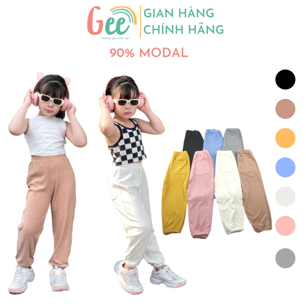Quần Jogger Giữ Nhiệt Thu Đông Len Tăm Gee Cho Bé Trai, Bé Gái, Sợi Sồi Modal, Mềm Mịn, Thoáng Mát, Co Giãn