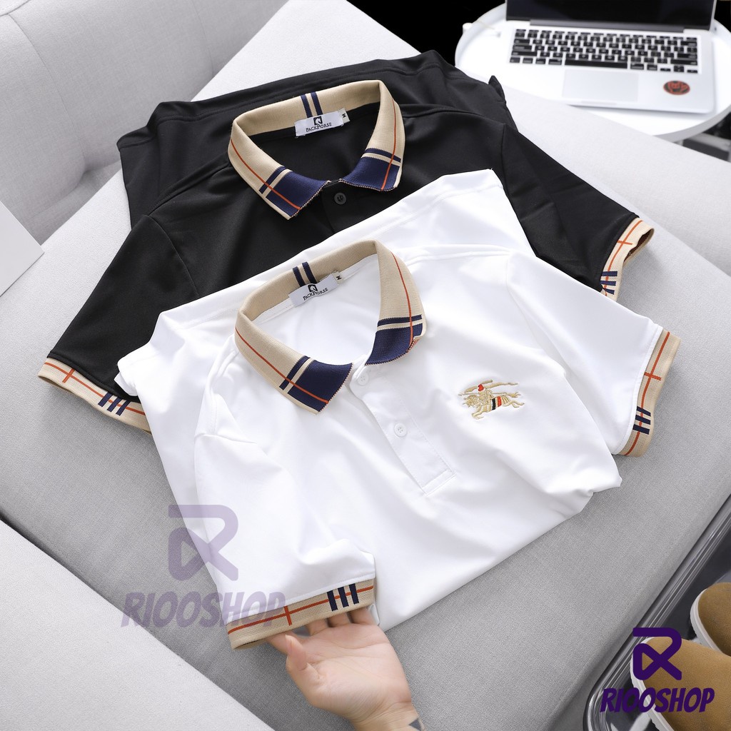 Áo polo nam có cổ, áo thun nam basic trắng, đen vnxk, đơn giản, ngắn tay, bigsize, vải dày, form suông RIOOSHOP RSP003