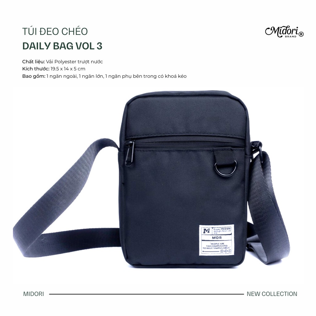 Túi đeo chéo thời trang nam nữ cao cấp Daily Bag VOL 3 Chất liệu chống thấm nước Local Brand Midori M Studio