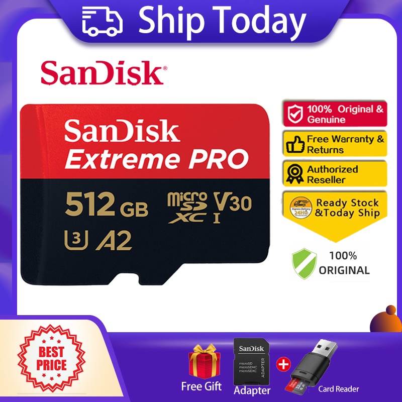 Thẻ Nhớ Sandisk Extreme Pro U3 128GB 32GB 64GB 256GB 512GB C10 A2 90MB / s Micro SD SD90