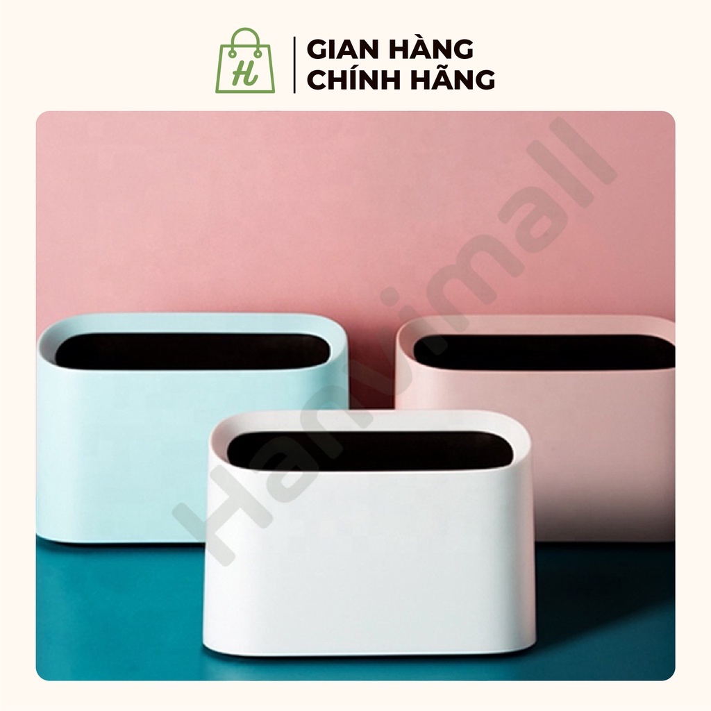 Thùng rác nhựa mini để bàn 2 lớp 20cmx 13cm Thùng rác bàn trang điểm bàn làm việc Tiết kiệm diện tích Làm đẹp không gian