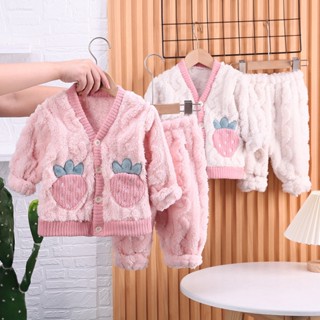 Mới Bộ Đồ Ngủ flannel Ấm Áp Cho Bé Gái plus