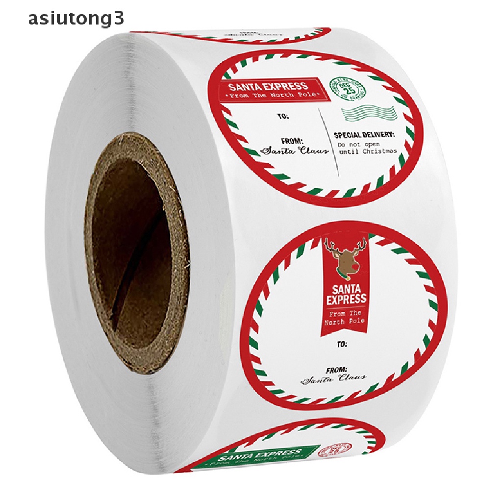 Cuộn 500 Nhãn Dán Trang Trí Giáng Sinh In Chữ Thank You asiutong3