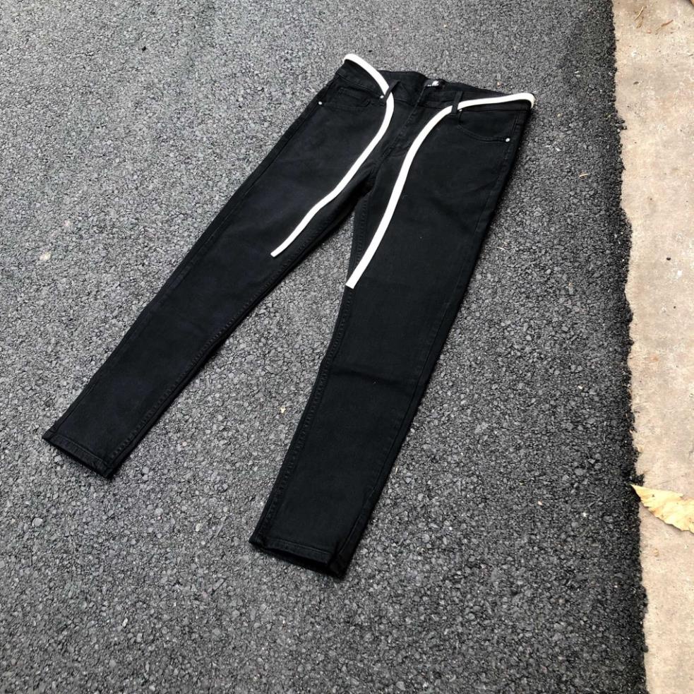 Quần jean nam Streetwear DATINO form Skinny màu đen chất Denim co giãn, bền màu ❕