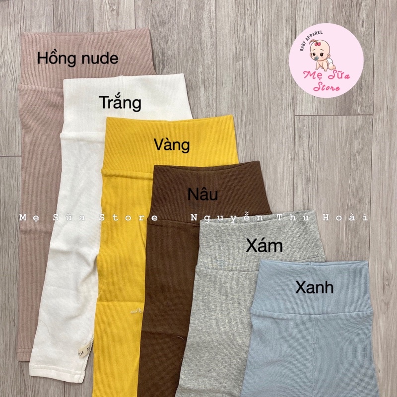 Quần legging thun tăm lưng cao ấm bụng cho bé