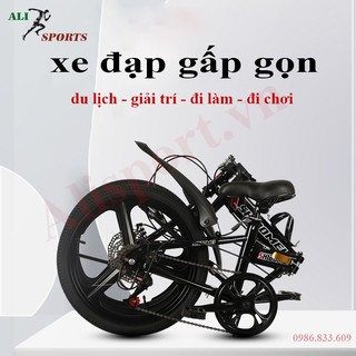Xe đạp gấp Shibomei bánh 20inch, có chắn bùn và ghế ngồi sau - xe đạp số siêu nhẹ, tiện lợi