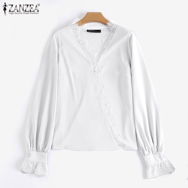 Áo nữ ZANZEA tay dài phồng cổ chữ V thời trang quyến rũ