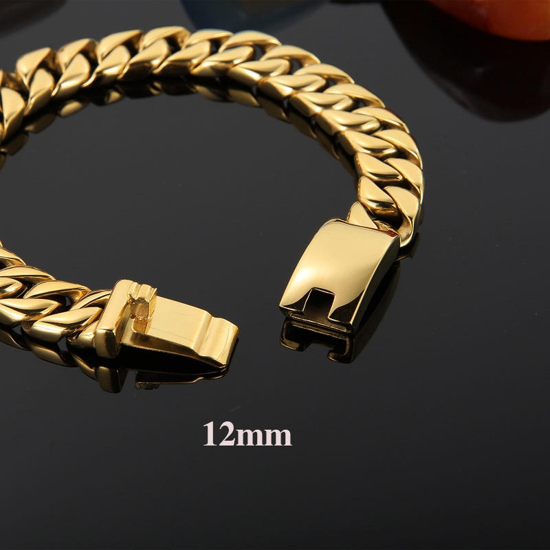 Lắc tay nam cao cấp khóa hộp 12mm cạnh vuông mạ vàng siêu đẹp, bền màu ,đem lại đẳng cấp, phong độ cho người đeo