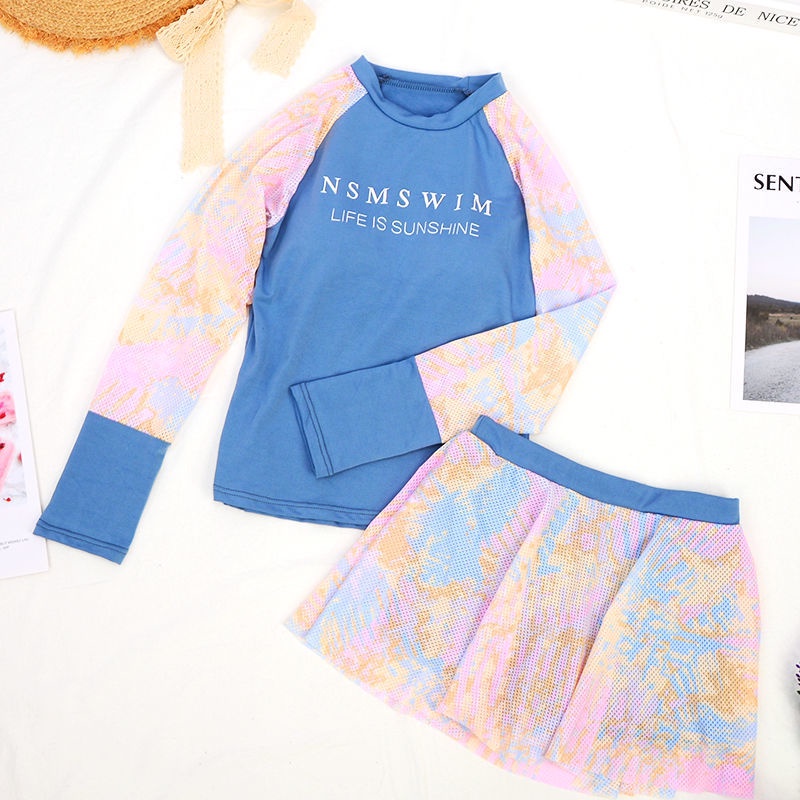 Đồ bơi nữ dài tay chân váy rời chống nắng kín đáo