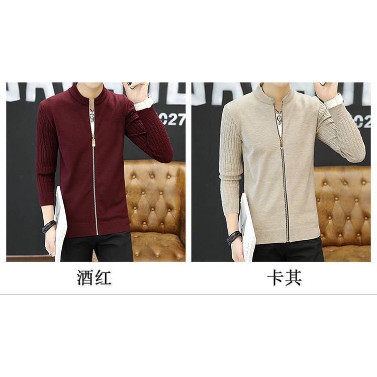 Áo Khoác Len Nam Có Khóa Kéo Thời Trang Hàn 2018