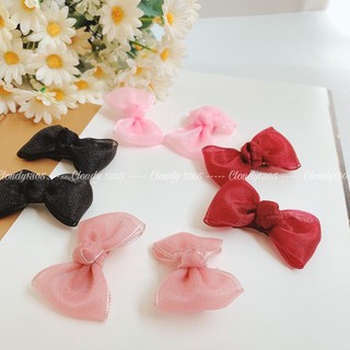 Set kẹp tóc nơ voan xinh xắn nhiều màu by Cloudy's mami