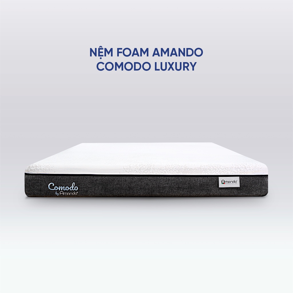 Nệm Foam cao cấp Amando Comodo Luxury 25cm nâng đỡ tối ưu giảm đau lưng đau vai gáy tối đa hàng chính hãng Vua Nệm