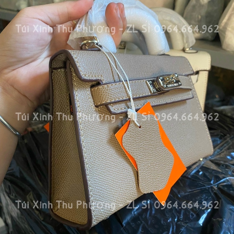 Túi đeo chéo, túi quai xách hờ mờ dáng lùn size 19 kèm ổ khoá dập logo siêu xinh