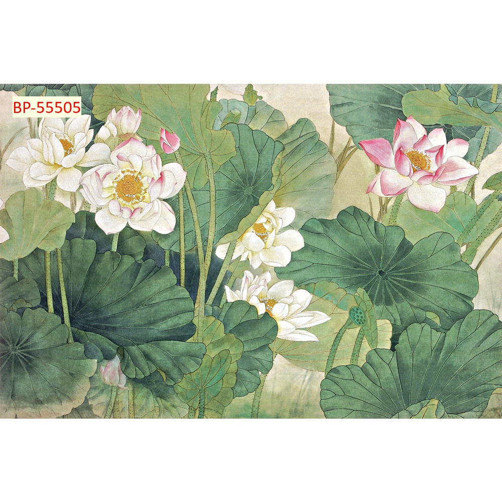 Tranh dán tường 3D Cá Chép và hồ sen nhiều mẫu mã lựa chọn